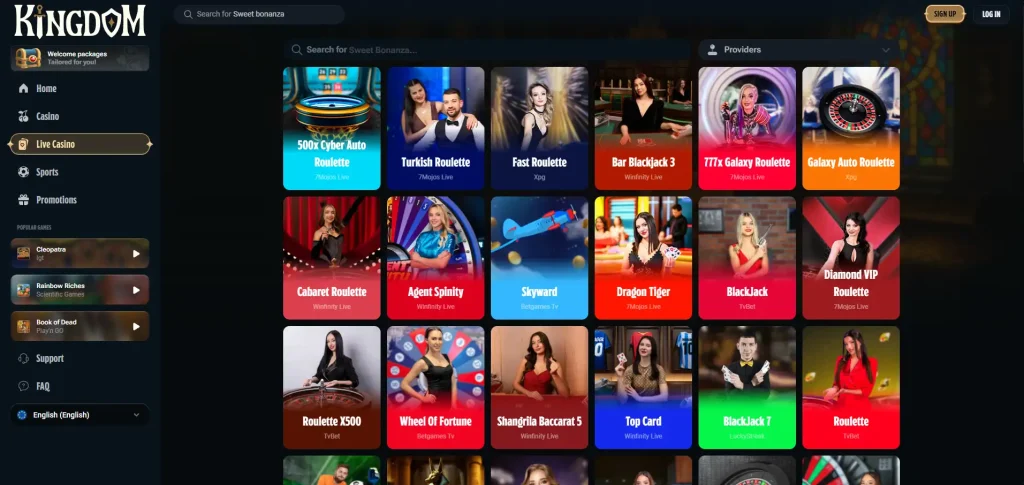 Live casino.